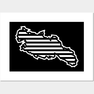 Lasqueti Island Silhouette in Black and White Stripes - Simple Line Pattern - Lasqueti Island Posters and Art